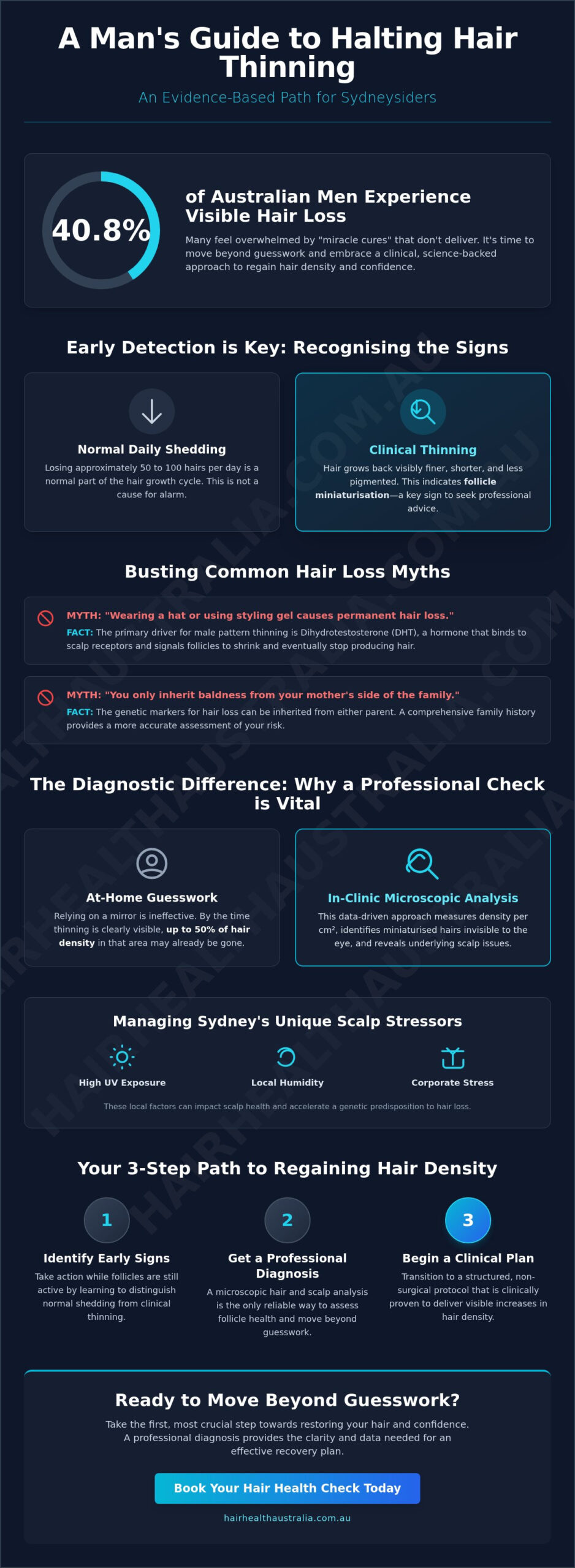 How to Stop Male Hair Thinning Sydney: A 2026 Clinical Guide