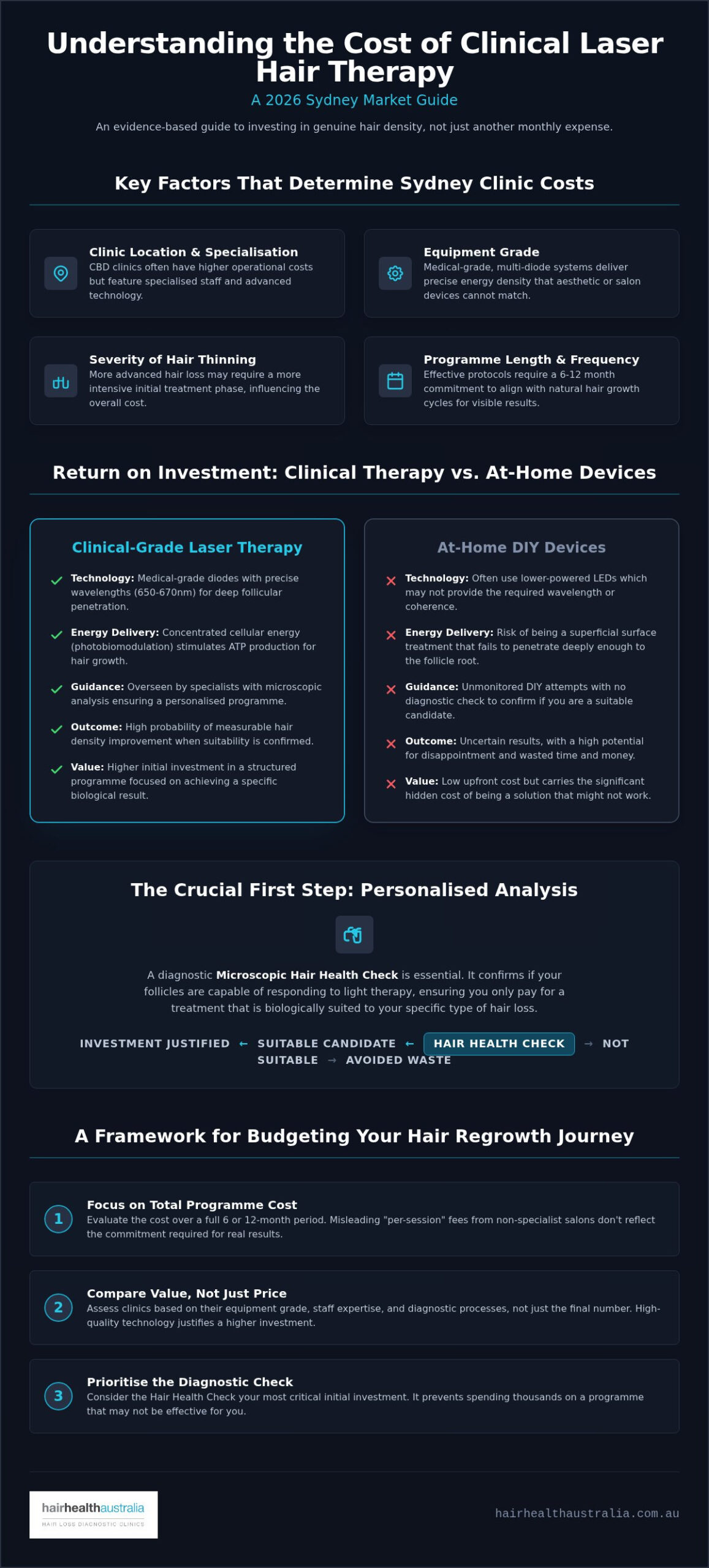 Laser Therapy for Hair Growth Cost Sydney: 2026 Clinical Price Guide